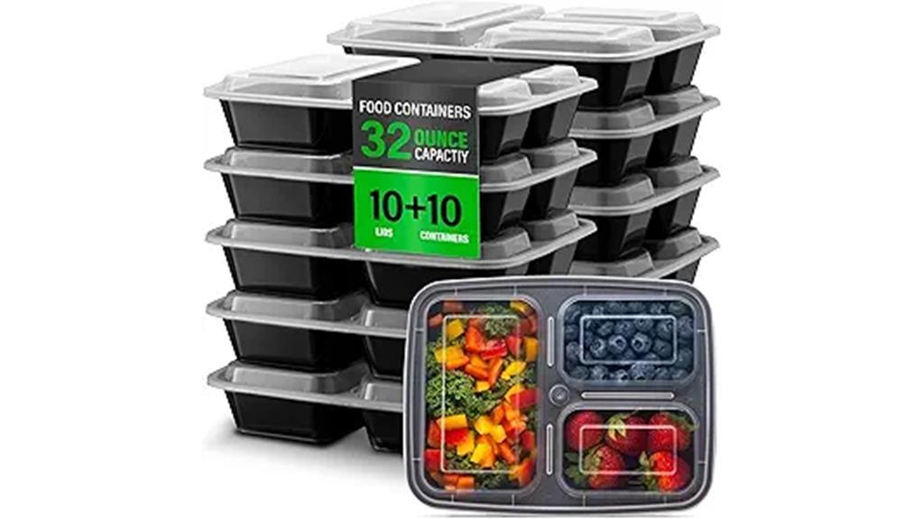 10 pack bento meal containers