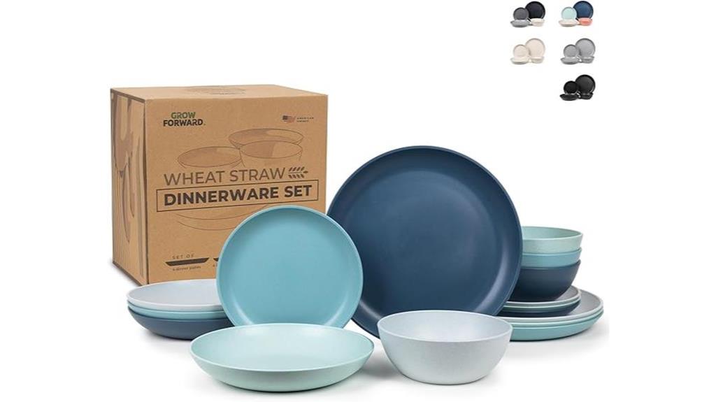 premium wheat straw dinnerware set