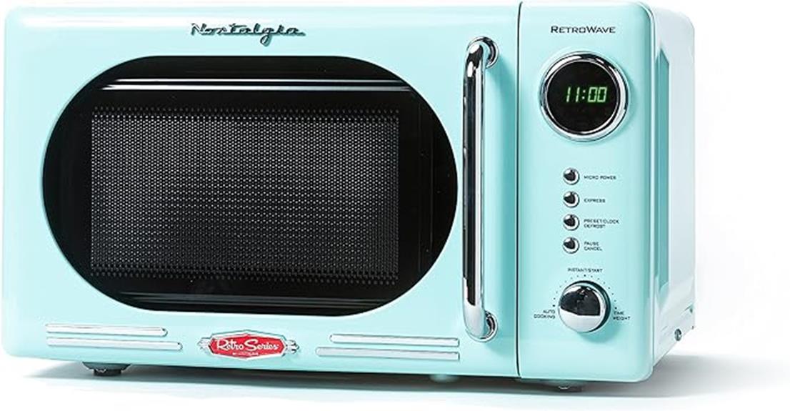 retro compact microwave oven